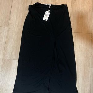 Mango black midi slip skirt size L with tags
